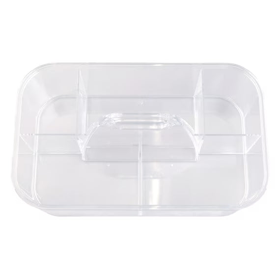 Acrylic Stackable Caddy W/Handle M W28xD17xH15