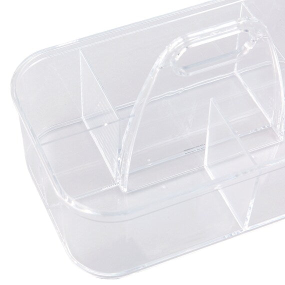Acrylic Stackable Caddy W/Handle M W28xD17xH15