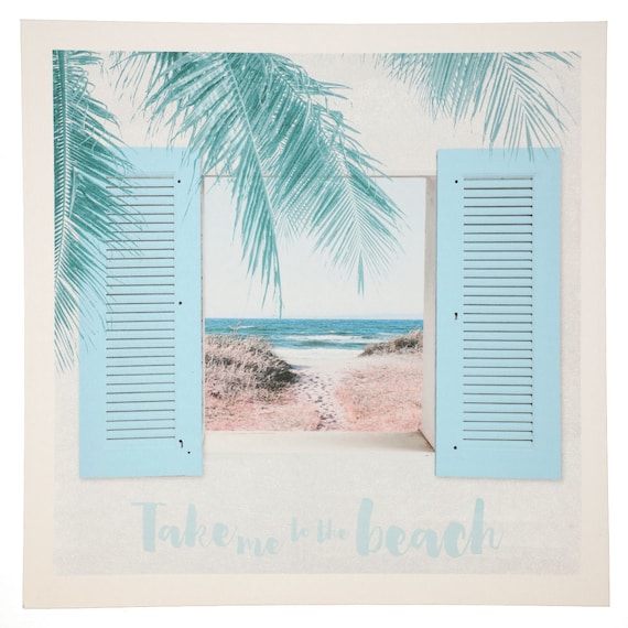 Framed Poster Beach Side 38x38