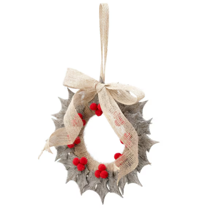 FELT WREATH TREE ORNAMENT (GY) N6BT
