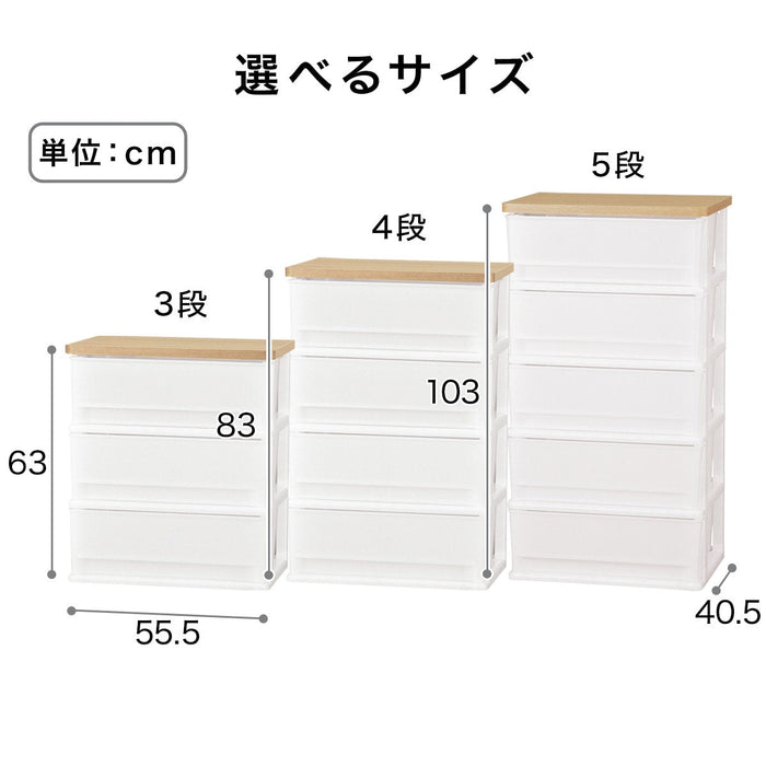 Wood Grain Chest Drawer 3D LBR