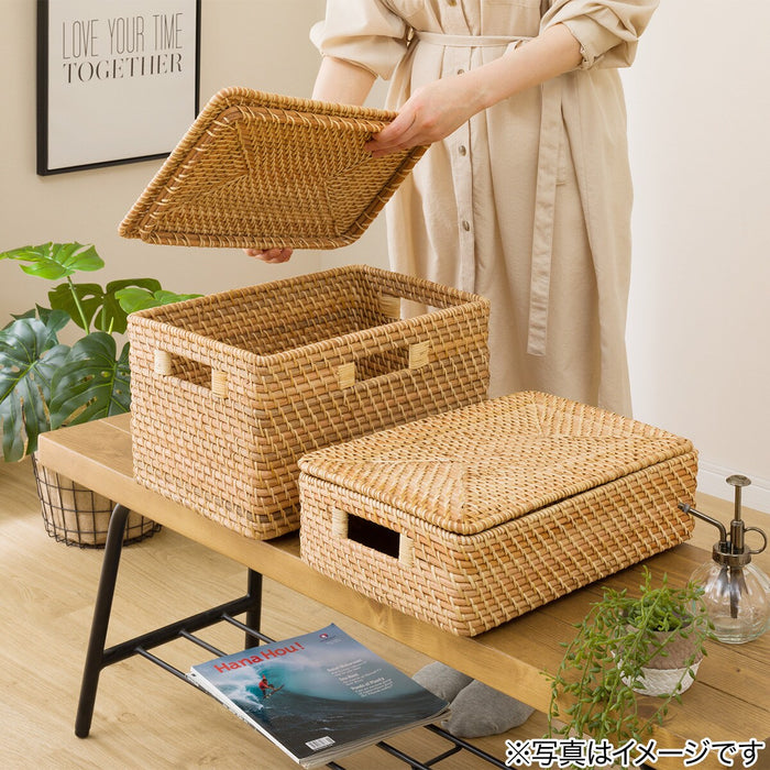 Rattan Basket Lid for Regular / Horizontal Half Size (L Natural)