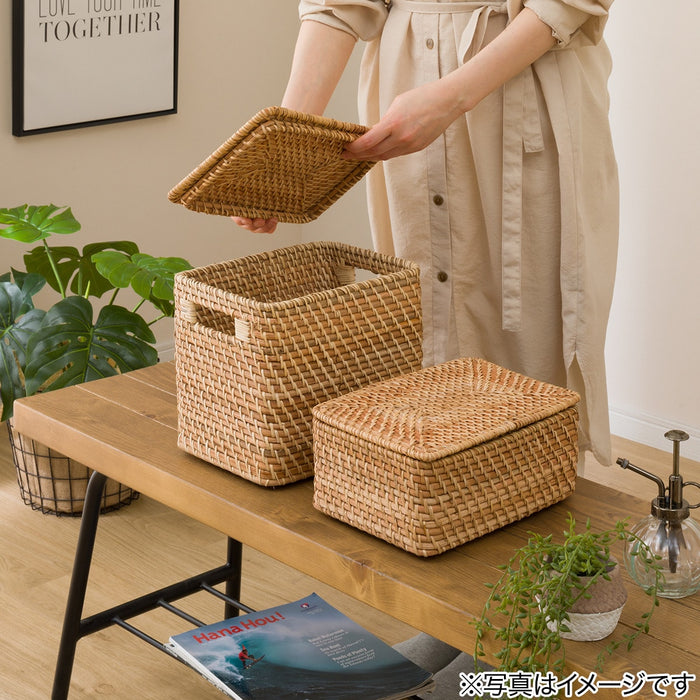 Rattan Basket Lid for Vertical Half / Quarter (S, Natural)