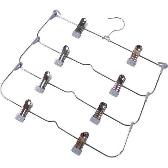 NON-SLIP 4 ARM PC SKIRT TROUSER HANGER LM01 GY