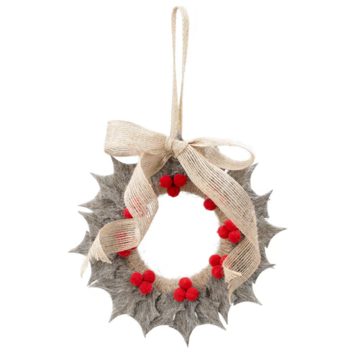FELT WREATH TREE ORNAMENT (GY) N6BT