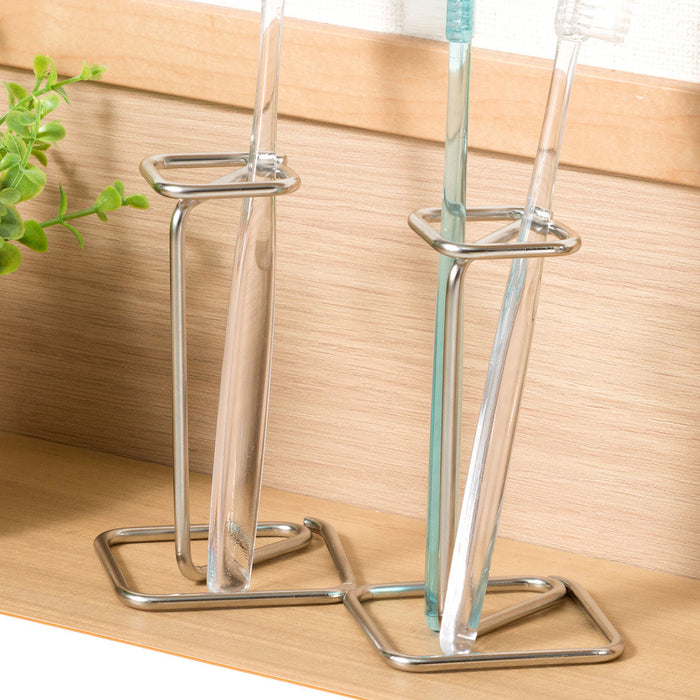 Stainless Steel Wire Toothbrush Holder Double