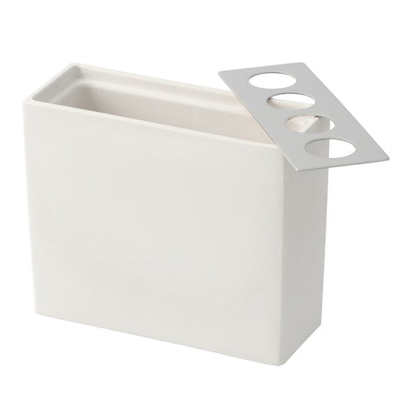 Porous Ceramic Toothbrush Stand Square WH