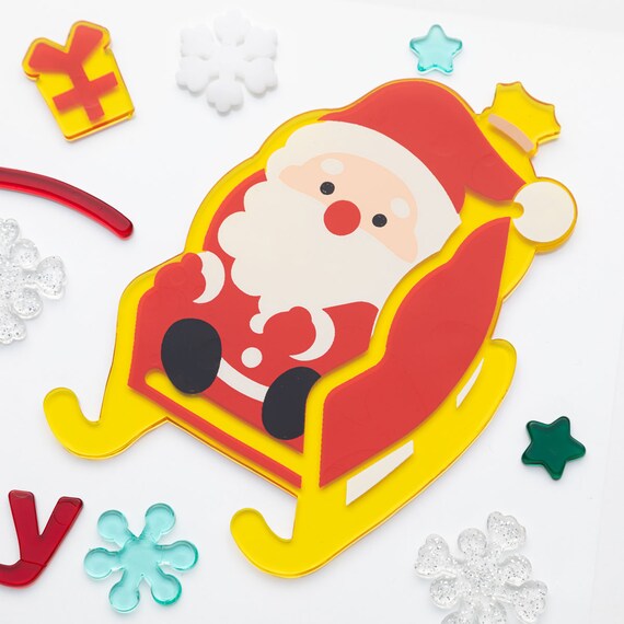 CHRISTMAS TPR WINDOW STICKER SANTA CLAUS N2TB