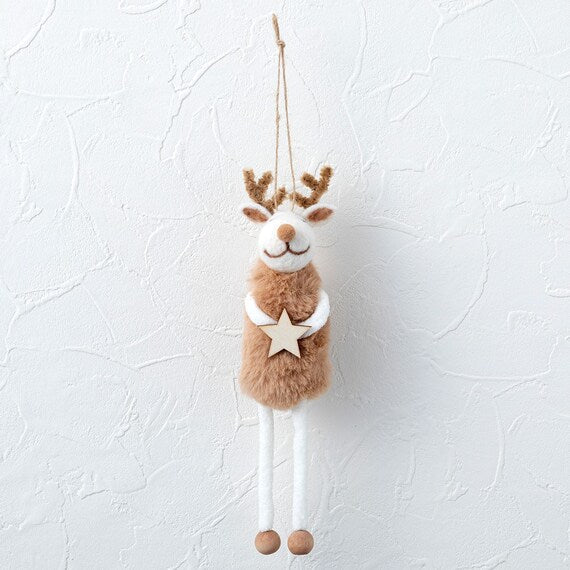 HANGING ORNAMENT STAR REINDEER 2NGL