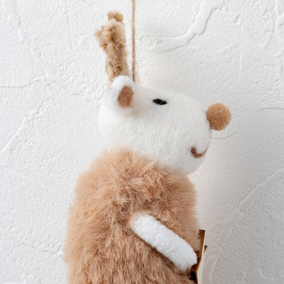 HANGING ORNAMENT STAR REINDEER 2NGL