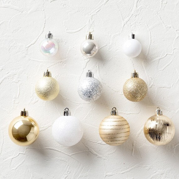 CHRISTMAS S/10 3+4+5CM BALL GOLD NTR21012 N2KR