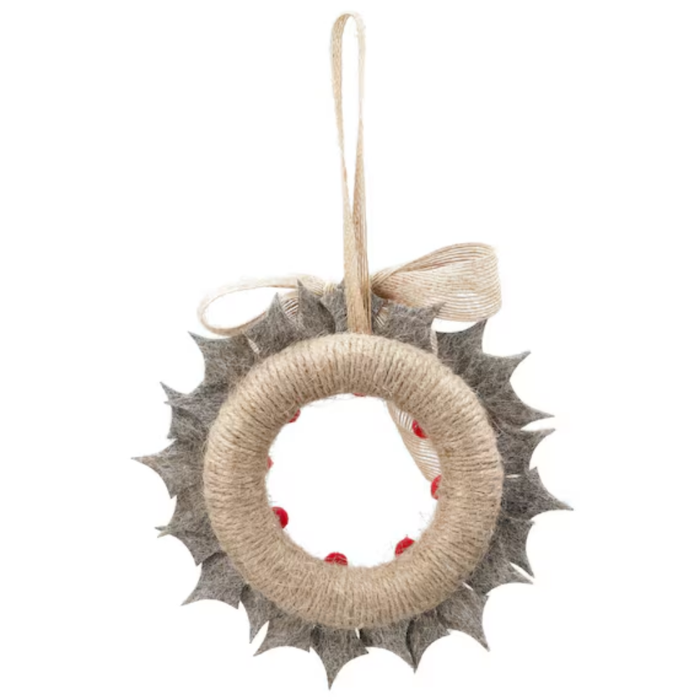 FELT WREATH TREE ORNAMENT (GY) N6BT
