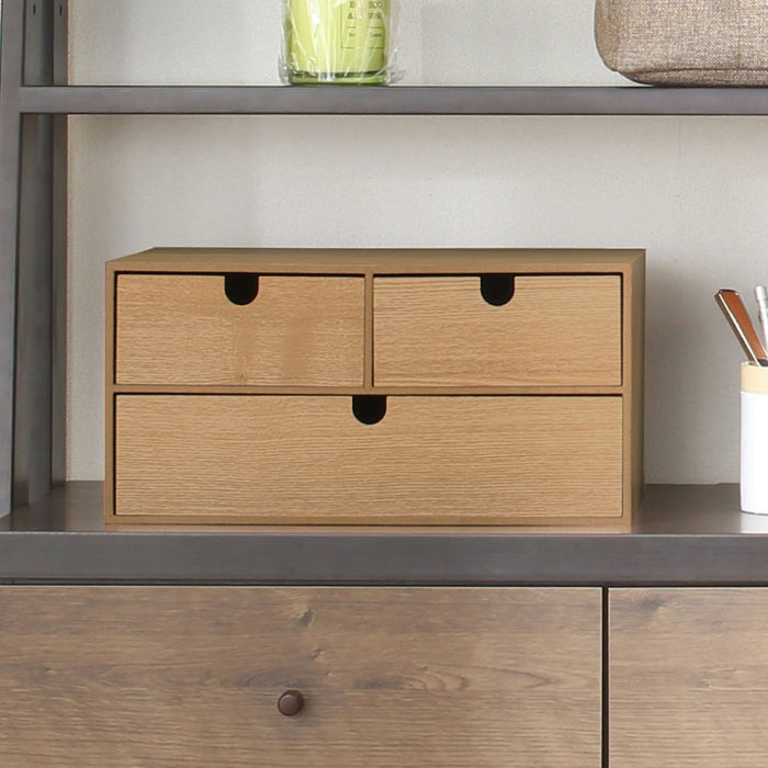Storage Box Natural Wood 2-Tier NA
