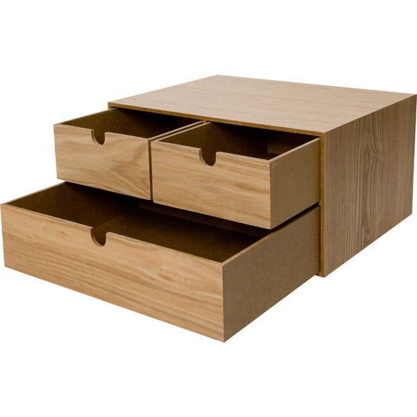 Storage Box Natural Wood 2-Tier NA