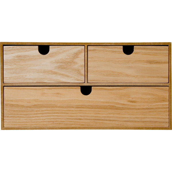 Storage Box Natural Wood 2-Tier NA