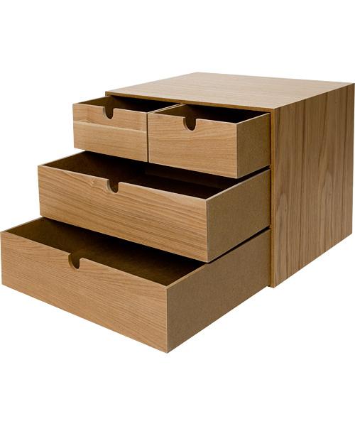 Storage Box Natural Wood 3-Tier NA