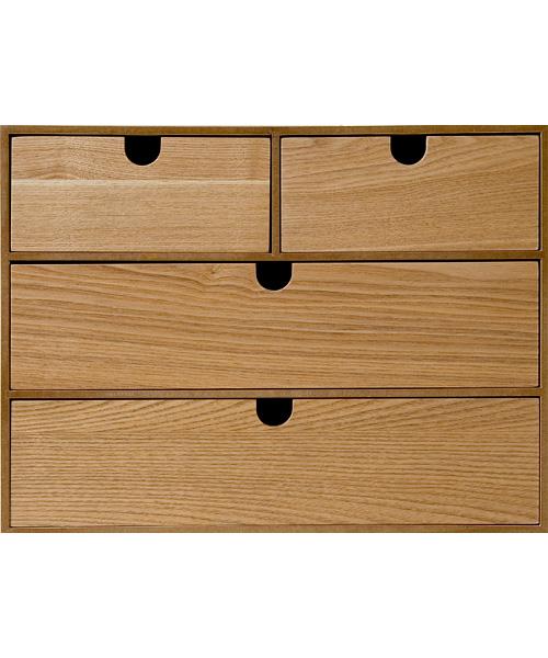 Storage Box Natural Wood 3-Tier NA