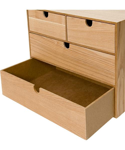 Storage Box Natural Wood 3-Tier NA