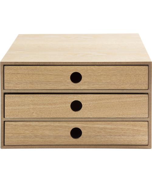 A4 DRAWER NATURAL WOOD 3-TIER NA
