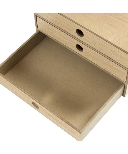 A4 DRAWER NATURAL WOOD 3-TIER NA
