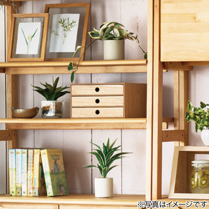 A4 DRAWER NATURAL WOOD 3-TIER NA