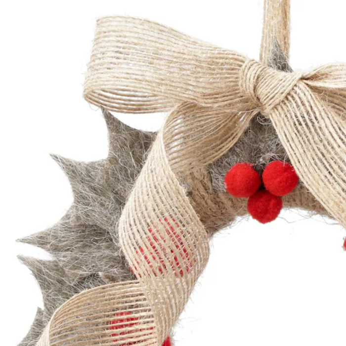 FELT WREATH TREE ORNAMENT (GY) N6BT
