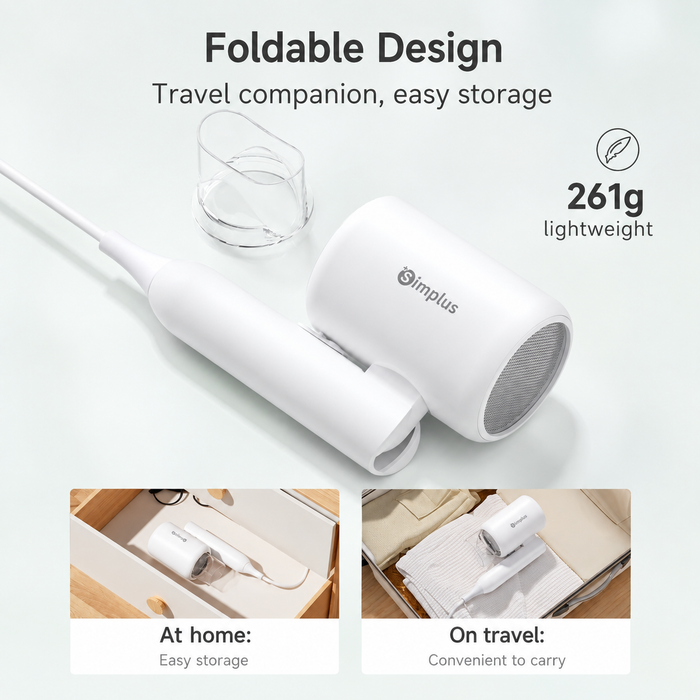 FOLDING HAIR DRYER 008 WITH NOZZLE WH NEGATIVE ION MODEL BS