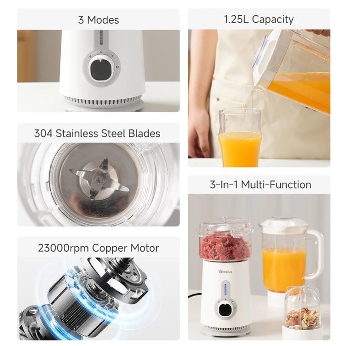 3-IN-1 FOOD PROCESSOR 005 380W 1.25L WHITE