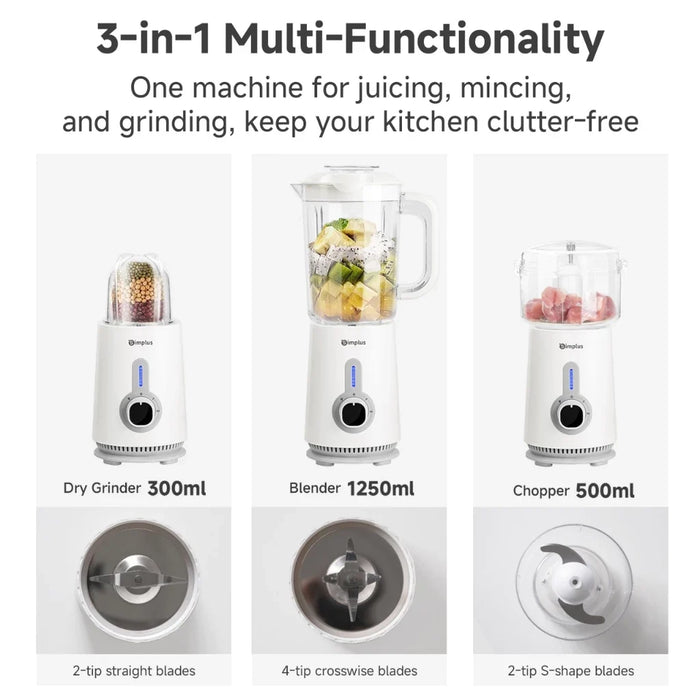3-IN-1 FOOD PROCESSOR 005 380W 1.25L WHITE