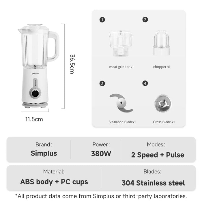 3-IN-1 FOOD PROCESSOR 005 380W 1.25L WHITE