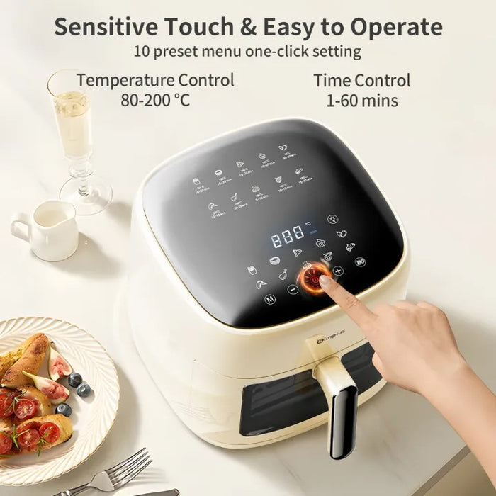 TOUCH-CONTROL AIR FRYER 018 6L W/10 COOKING SHEETS CWH BS
