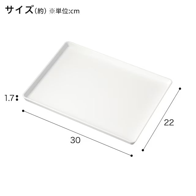 NON-SLIP TRAY WH S (30 X 22 X 1.7CM)