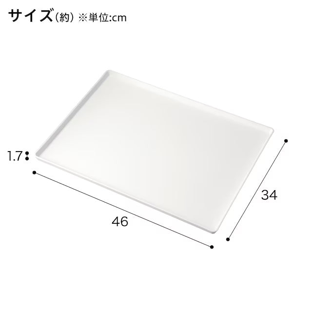 NON-SLIP TRAY WH L (46 X 34 X 1.7CM)