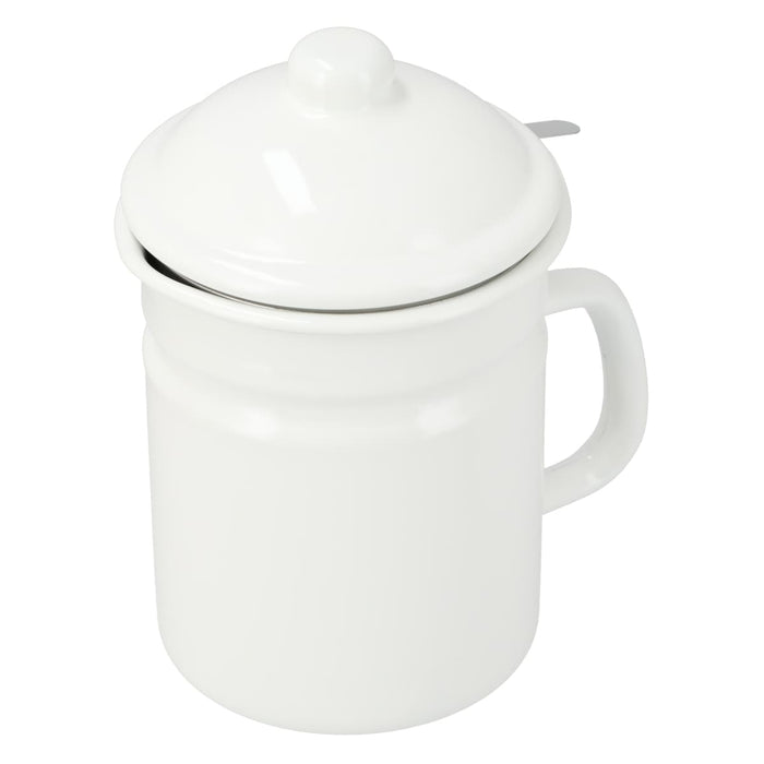 Enamel 1.1L Oil Pot YF-A-012 WH