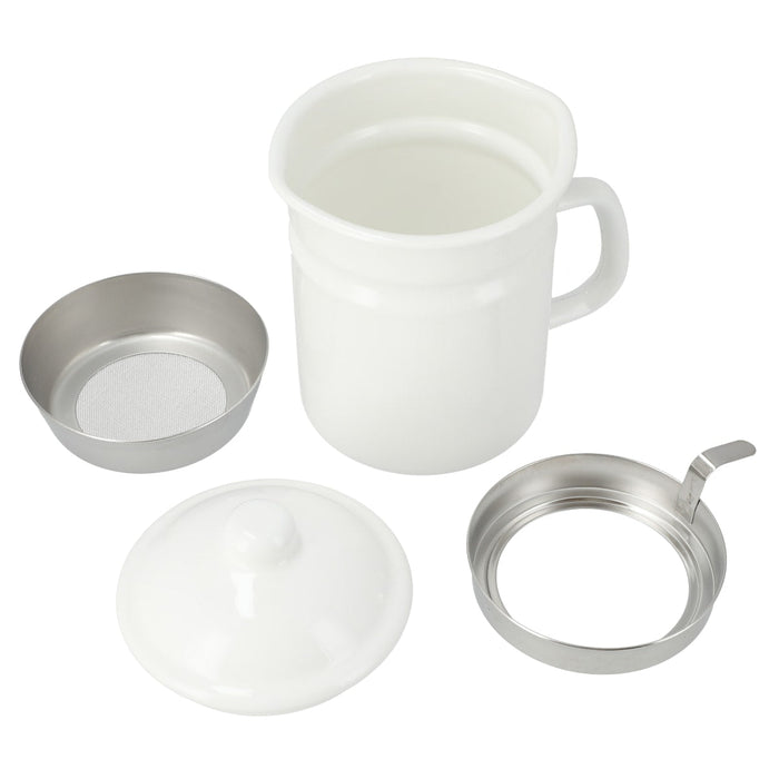 Enamel 1.1L Oil Pot YF-A-012 WH