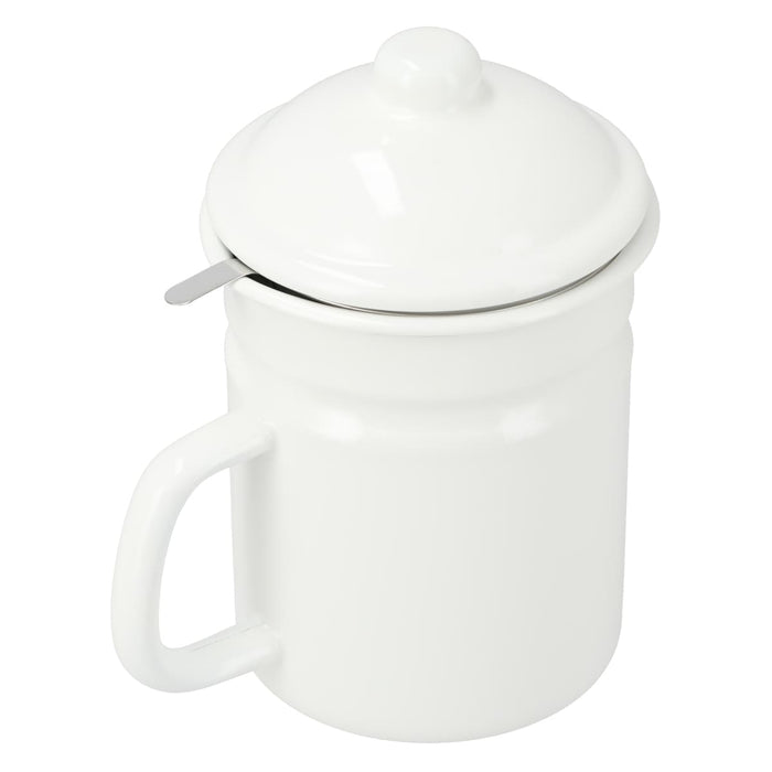 Enamel 1.1L Oil Pot YF-A-012 WH