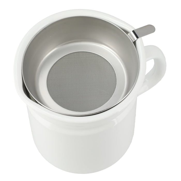 Enamel 1.1L Oil Pot YF-A-012 WH