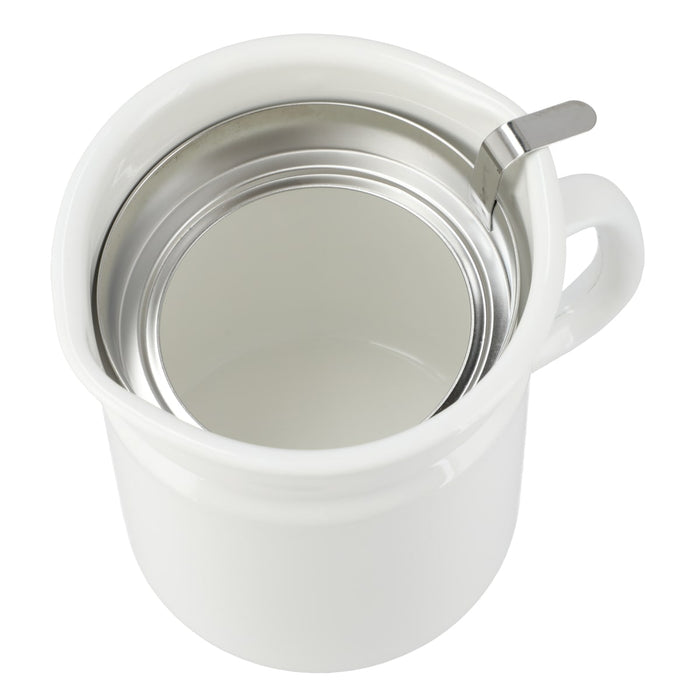 Enamel 1.1L Oil Pot YF-A-012 WH