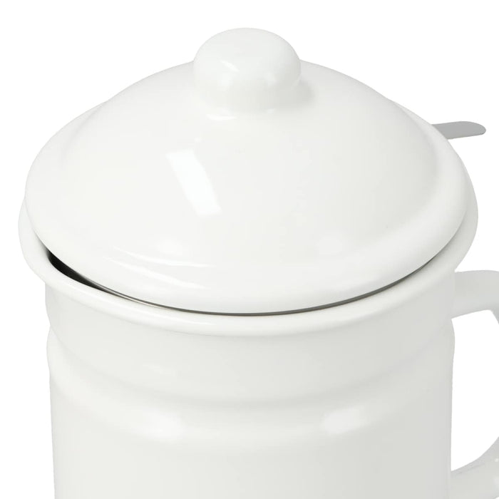 Enamel 1.1L Oil Pot YF-A-012 WH