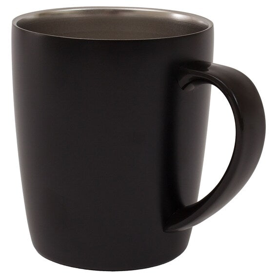 STAINLESS STEEL MUG W/LID BK CV187-2