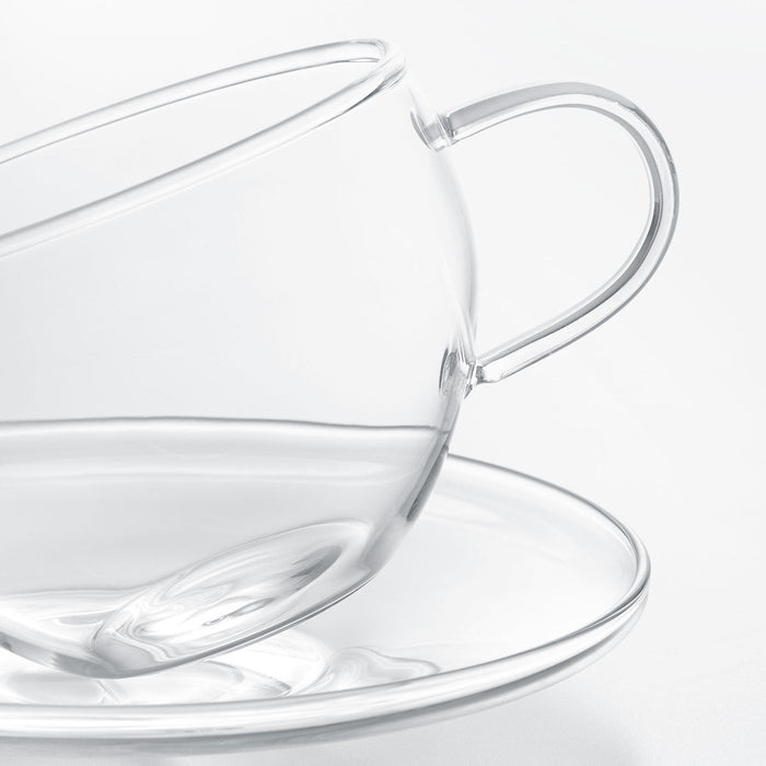 Heat-Resistant Glass Cup and Saucer 300ML MC-03