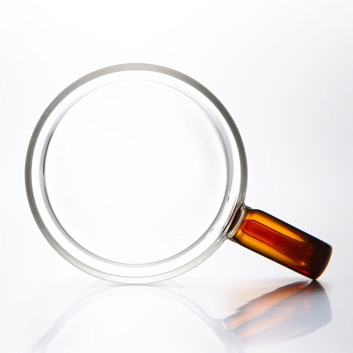 Handmade Heat Resistant Glass Cup with Handle 400ML Amber