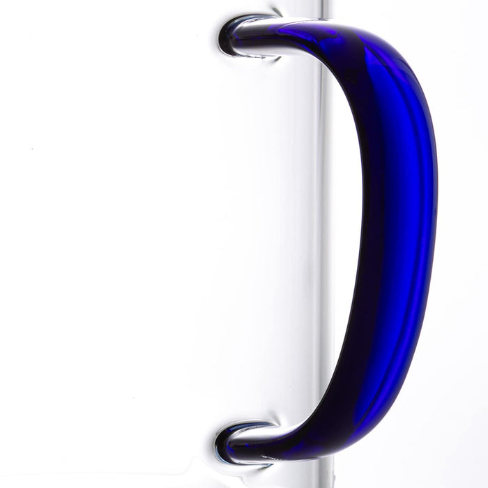 Handmade Heat Resistant Glass Cup with Handle 400ML Blue