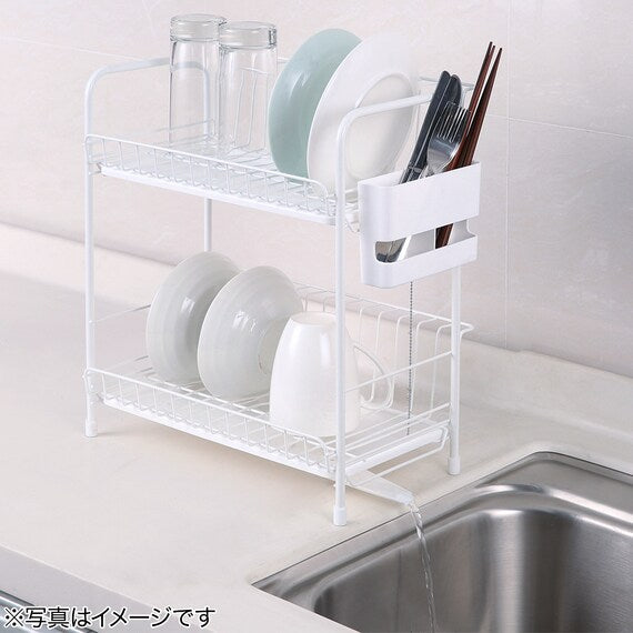 DISH DRAINER SLIM 2-TIER PP-2S WH1