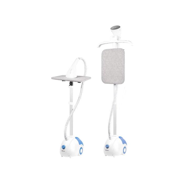 STANDING GARMENT STEAMER 014-SINGLE-ROD WITH BOARD-1.8L WH/GY