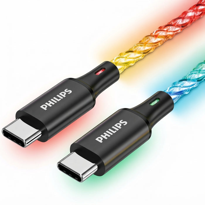 PHILIPS DLC5130C USB-C TO C CABLE BRAIDED RGB 60W 1M