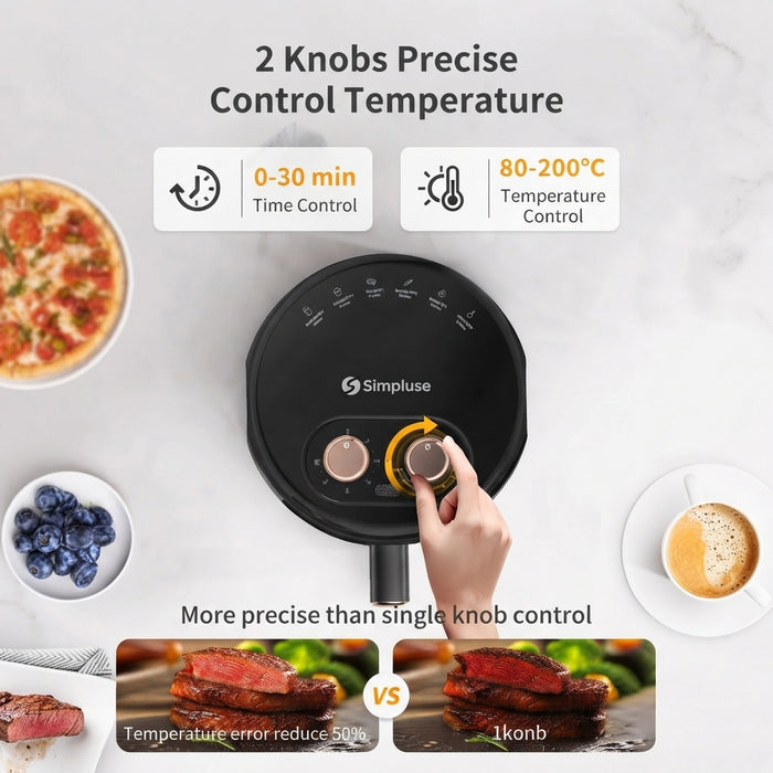 AIR FRYER 007 MECHANICAL MODEL W/10 COOKING SHEETS 3.5L BK BS