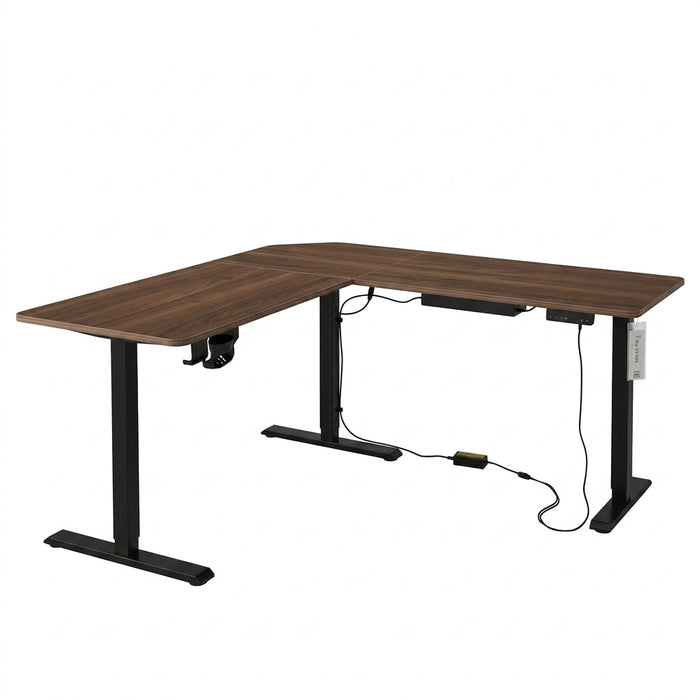 L-SHAPED ELECTRIC DESK UP010 MBR/BK 160X160 WO AD