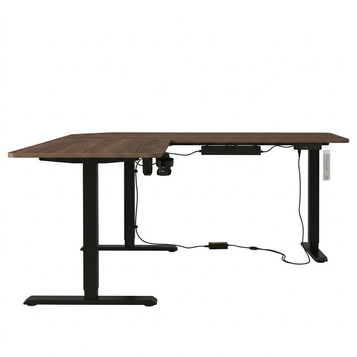 L-SHAPED ELECTRIC DESK UP010 MBR/BK 160X160 WO AD
