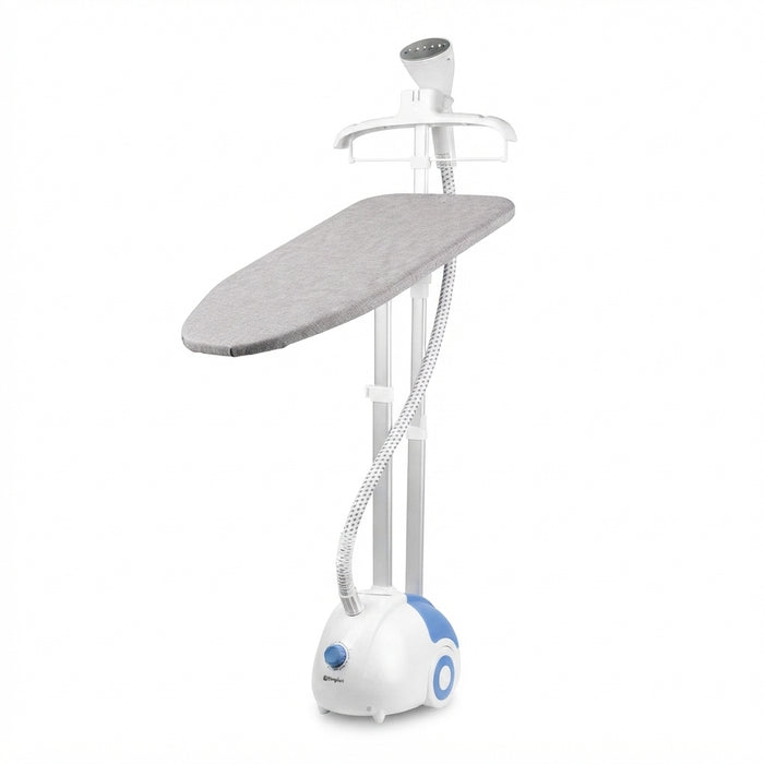 STANDING GARMENT STEAMER 014-SINGLE-ROD WITH BOARD-1.8L WH/GY
